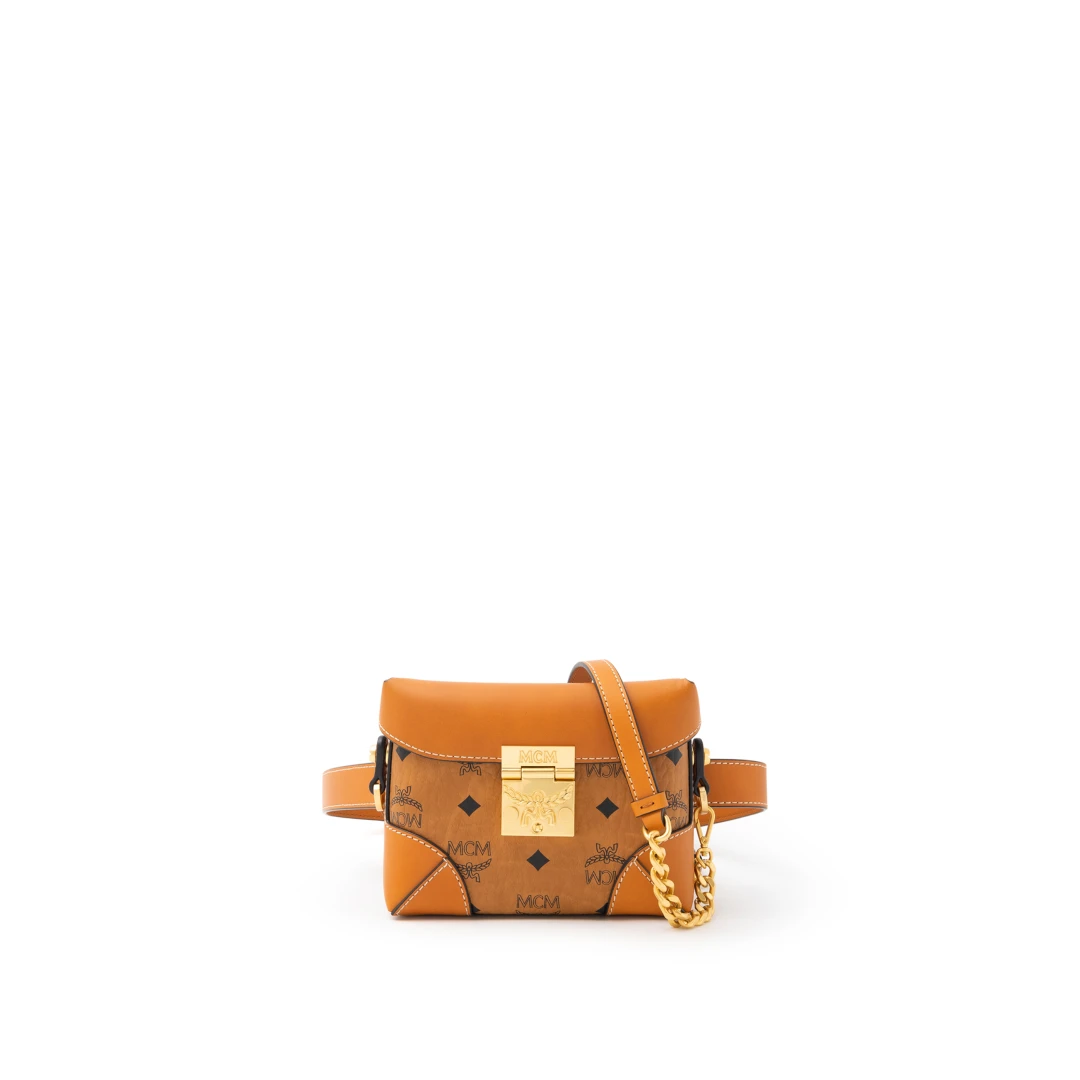 MCM Soft Belin Visetos Shoulder Bag